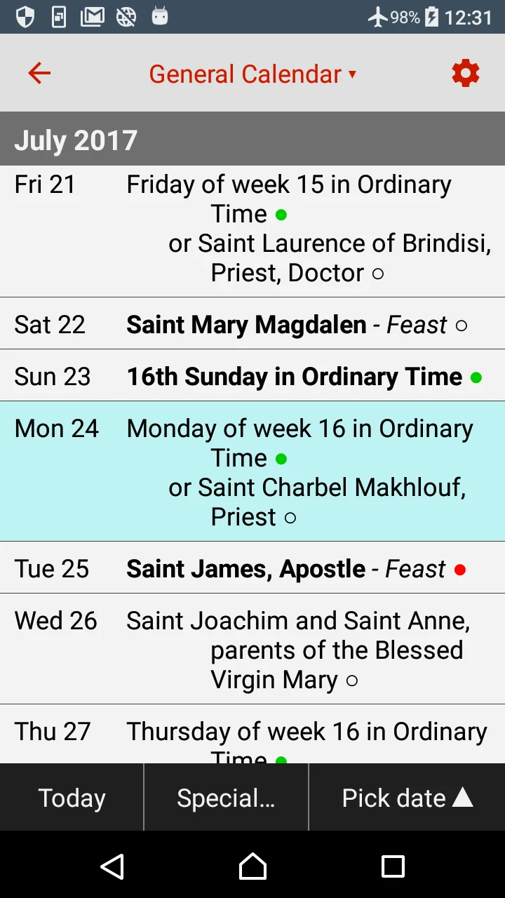 Catholic Calendar: Universalis screenshot
